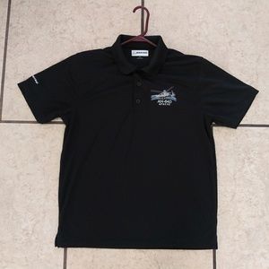✈ Boeing Embroidered Golf Polo Small Black Men's